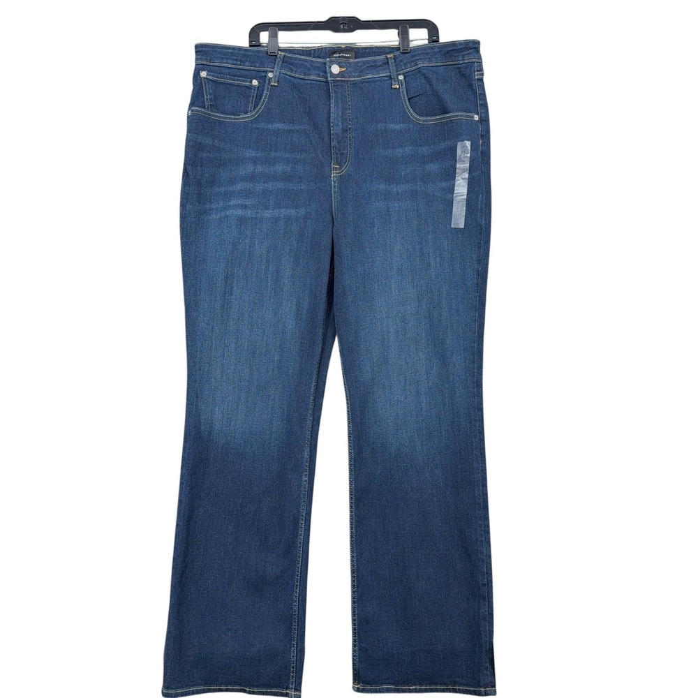 Free Assembly Womens High Rise Bootcut Jeans‎ Dark Wash Blue Denim Size 24 NEW